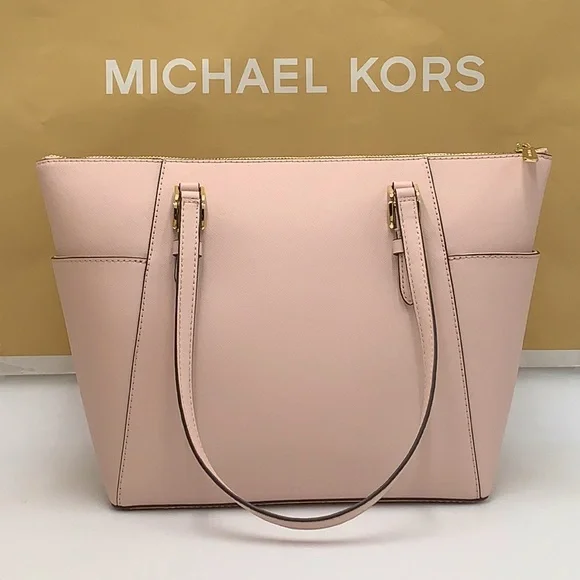 MICHAEL KORS CHARLOTTE LARGE TOP ZIP POWDER BLUSH - Picture 7 of 16
